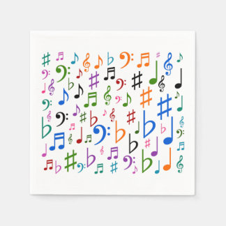 Viele Musikalische Noten und Symbole Serviette