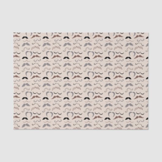 Viele Mustaches Gewebe Seidenpapier (Vorderseite)