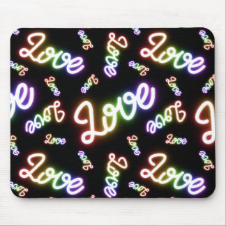 Viele Neon Signs der Liebe Mousepad