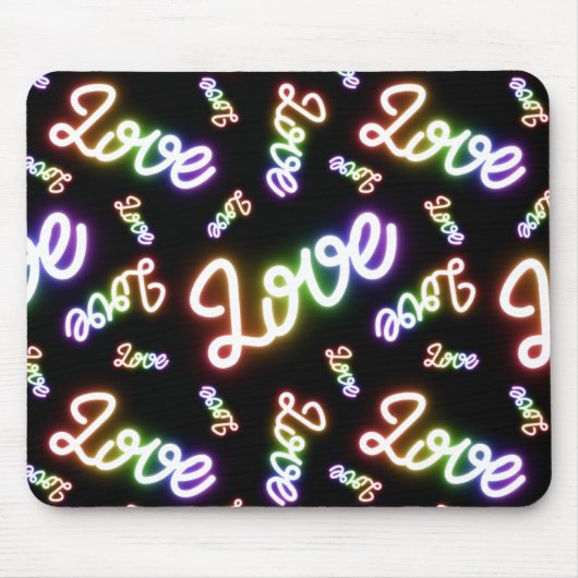 Viele Neon Signs der Liebe Mousepad (Vorne)