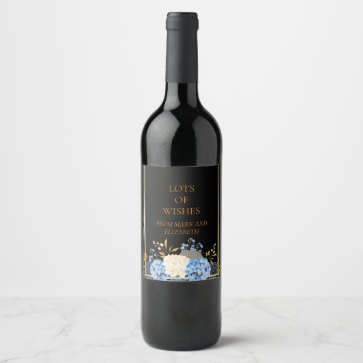 Viele nette Grüntöne mit Blumenwein Weinetikett (Vorderseite)