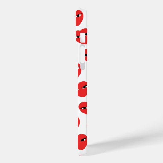 Viele Niedliche rote Herzen mit Augen auf weiß Case-Mate iPhone Hülle (Rückseite / Links)