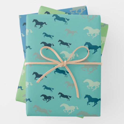 Viele Pferde Design Wrapping Paper Sheets Geschenkpapier Set (Beispiel)
