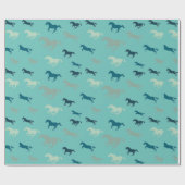 Viele Pferde Design Wrapping Papier Geschenkpapier (Flach)