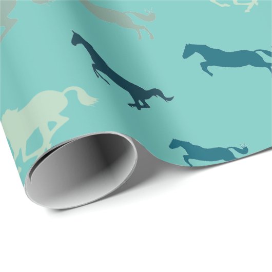 Viele Pferde Design Wrapping Papier Geschenkpapier (Rolleneckpunkt)