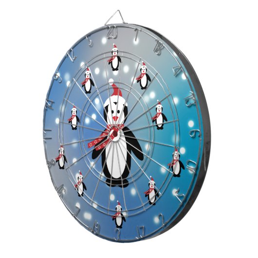 Viele Pinguine Dartscheibe (Vorderseite rechts)