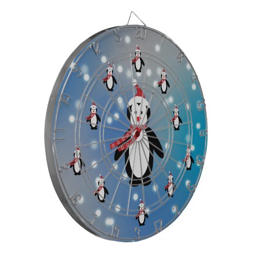 Viele Pinguine Dartscheibe (Vorderseite Links)