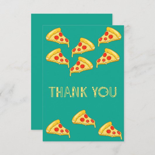 Viele Pizzaslicen - Danke Karte (Vorne/Hinten)