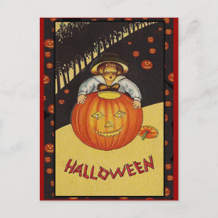 Viele Pumpkins Vintage Halloween Kunstkarten Postkarte