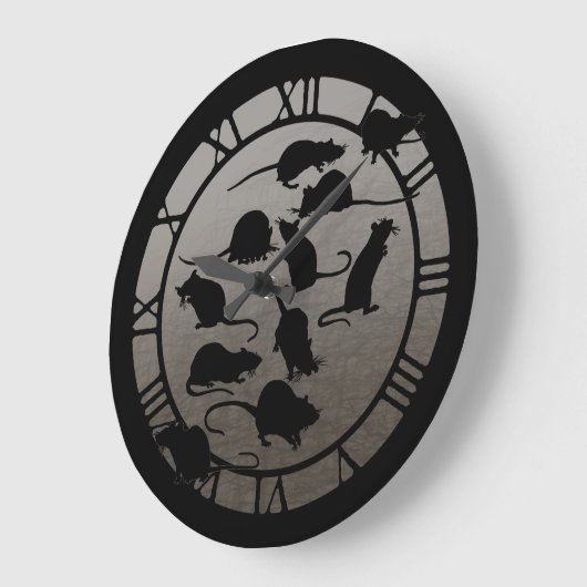 Viele Ratten Große Wanduhr (Winkel)