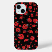 Viele Red Ladybugs Lucky Pattern Black Case-Mate iPhone Hülle (Rückseite)