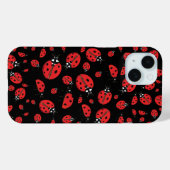 Viele Red Ladybugs Lucky Pattern Black Case-Mate iPhone Hülle (Rückseite (Horizontal))
