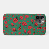 Viele Red Ladybugs Lucky Pattern Green Case-Mate iPhone Hülle (Rückseite (Horizontal))