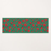 Viele Red Ladybugs Lucky Pattern Green Yogamatte (Vorderseite (Horizontal))