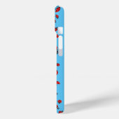 Viele Red Ladybugs Lucky Pattern Sky Blue Case-Mate iPhone Hülle (Rückseite / Links)