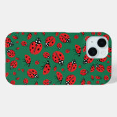 Viele Red Ladybugs Lucky Pattern Smarald Green Case-Mate iPhone Hülle (Rückseite (Horizontal))