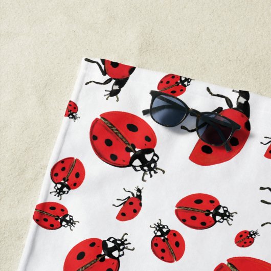 Viele Red Ladybugs Lucky Pattern Strandtuch (Beispiel)