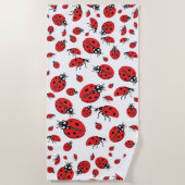Viele Red Ladybugs Lucky Pattern Strandtuch (Vorderseite)