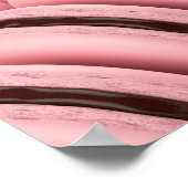 Viele Reihen mit rosa-französischen Makaronen Poster (Ecke)
