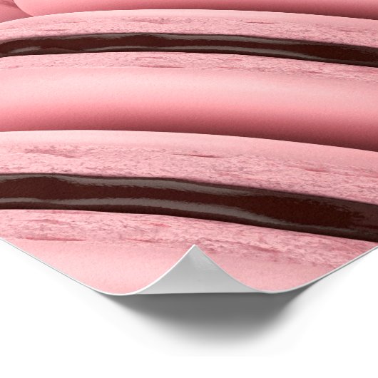 Viele Reihen mit rosa-französischen Makaronen Poster (Ecke)