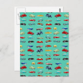 Viele Retro-Autos Postkarte (Vorne/Hinten)