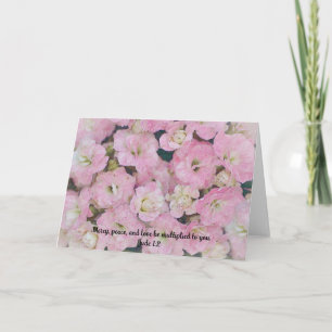 Viele Rosa Blume Liebe Bibel Verse Card Karte