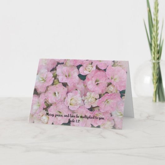 Viele Rosa Blume Liebe Bibel Verse Card Karte (Vorderseite)