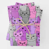 Viele rosa Katzen Geschenkpapier Set (Beispiel)