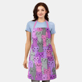 Viele rosa Katzen Schürze (Getragen)