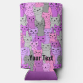 Viele rosa Lila Katzen - Design Seltzer kann sich  Selters Dosenkühler (Rückseite)