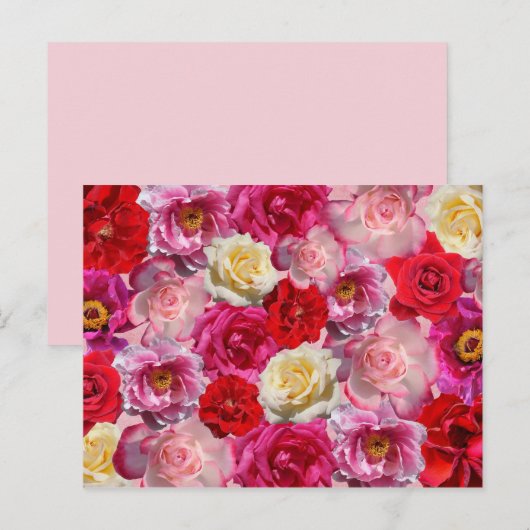 viele Rose Postkarte (Vorne/Hinten)