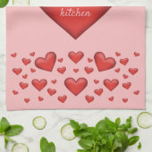 Viele rote Herzen mit benutzerdefiniertem Text Geschirrtuch (Gefaltet)