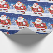 Viele santas gekleidete Weihnachtsverpackungspapie Geschenkpapier (Ecke)