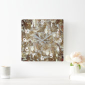 Viele schöne Blätter der Rose Quadratische Wanduhr (Zuhause)