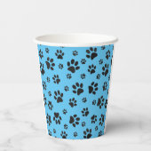 Viele Schwarz-Paw-Prints Design Paper Cup Pappbecher (Rückseite)