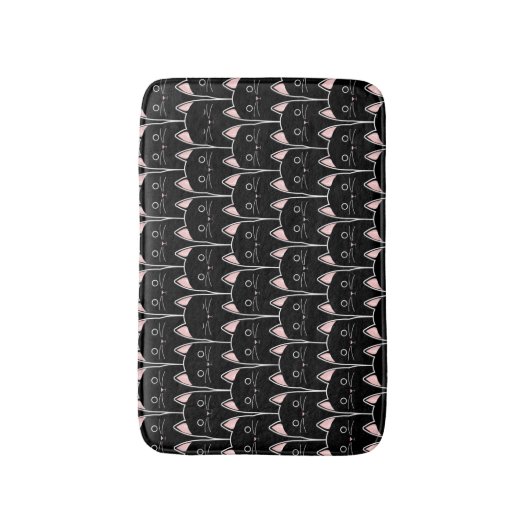 Viele schwarze Katzen Muster Badematte (Vorderseite Vertikal)