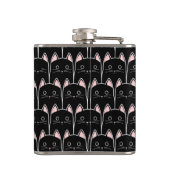 Viele schwarze Katzen Muster Flachmann (Rückseite)