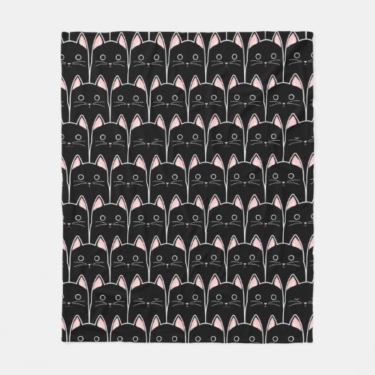 Viele schwarze Katzen Muster Fleecedecke (Vorderseite)