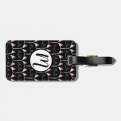 Viele schwarze Katzen Muster Gepäckanhänger (Rückseite horizontal)