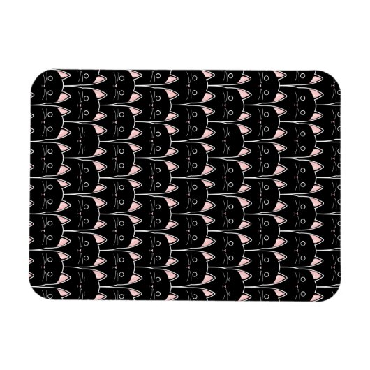 Viele schwarze Katzen Muster Magnet (Horizontal)