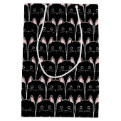 Viele schwarze Katzen Muster Mittlere Geschenktüte (Rückseite)