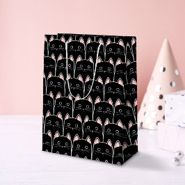 Viele schwarze Katzen Muster Mittlere Geschenktüte