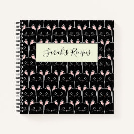 Viele schwarze Katzen Muster Notizblock