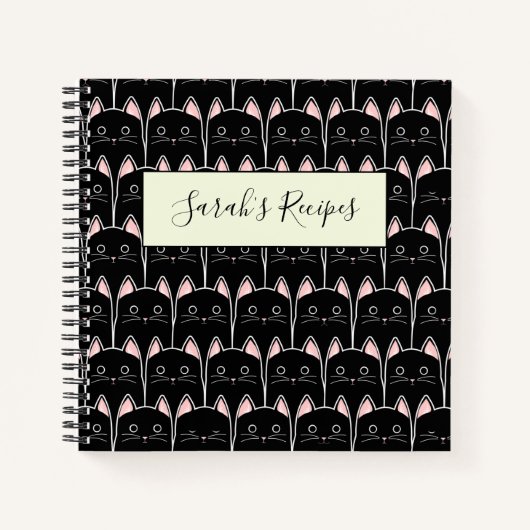 Viele schwarze Katzen Muster Notizblock (Vorderseite)