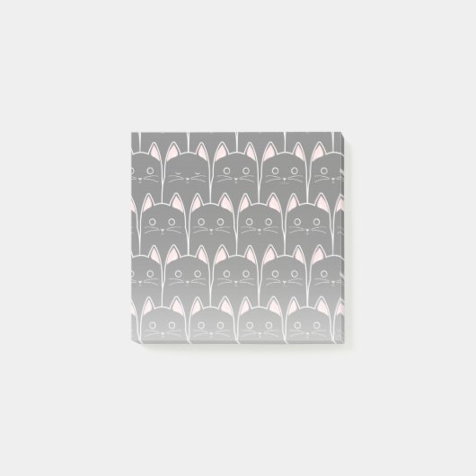 Viele schwarze Katzen Muster Post-it Klebezettel (Vorderseite)