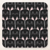 Viele schwarze Katzen Muster Rechteckiger Pappuntersetzer (Vorderseite)