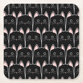 Viele schwarze Katzen Muster Rechteckiger Pappuntersetzer