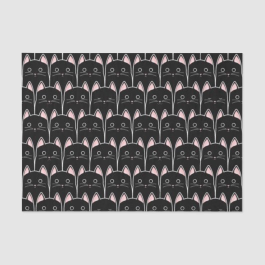 Viele schwarze Katzen Muster Seidenpapier (Vorderseite)