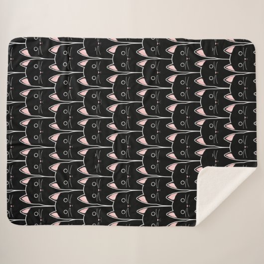 Viele schwarze Katzen Muster Sherpadecke (Vorderseite (Horizontal))
