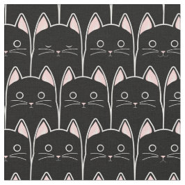 Viele schwarze Katzen Muster Stoff